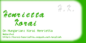 henrietta korai business card